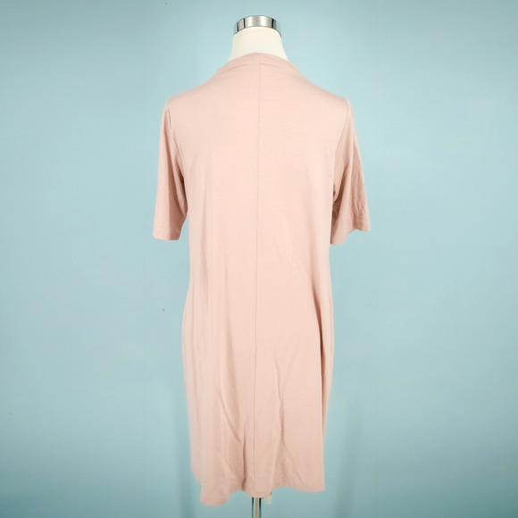 Eileen Fisher Size Small S Pink High Neck Short Sleeve Knee Length System Tencel - Picture 2 of 6